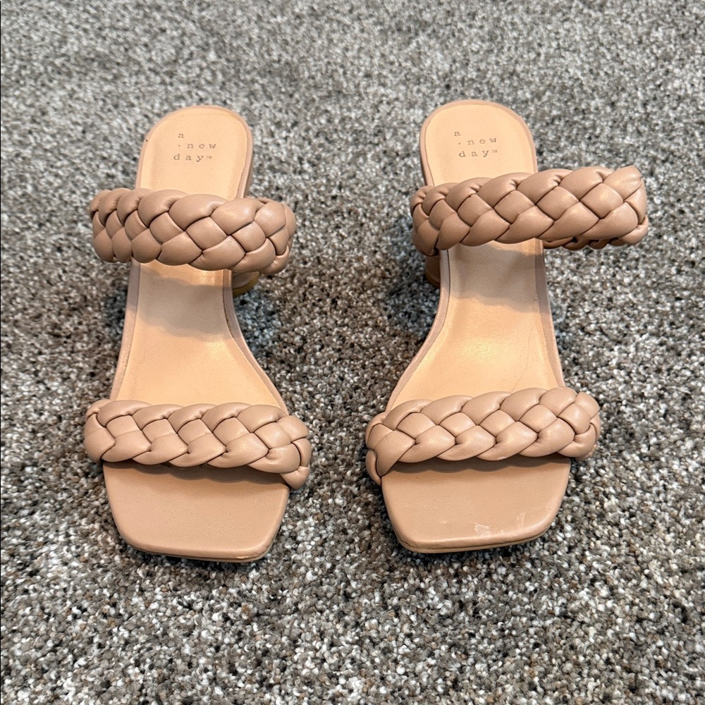a new day Tan Braided Strap Sandals